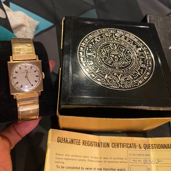 Vintage Hamilton Gold Watch 10k rgp in case w/ cert. - Picture 2 of 14